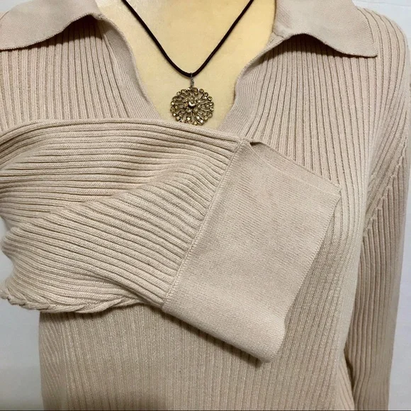 ❌SOLD❌ Avenue Beige Collar Pullover Top Women 18/20 (1X) - Picture 4 of 11